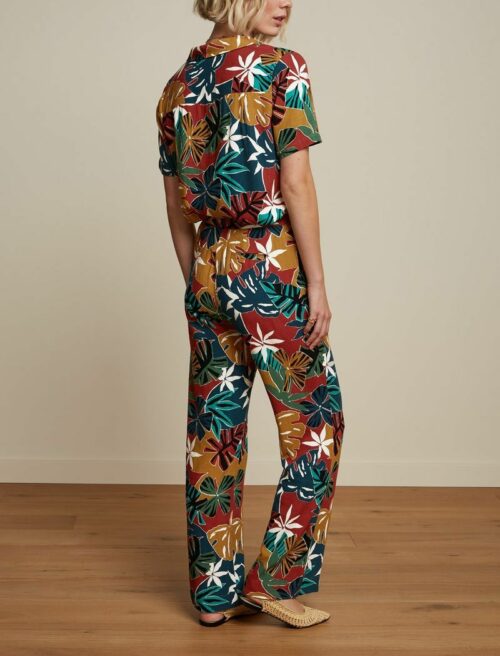 King Louie Ella Blouse Moca Rio Red, 70% viscose, 30% lin, Le Comptoir Rouen Le Havre