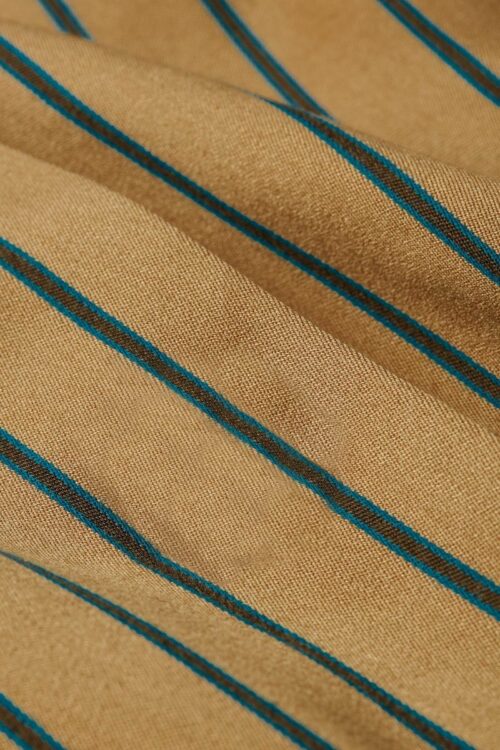 King Louie Marcie Pantalon Cubano Stripe Latte, 75% polyester, 22% viscose, 3% élasthanne, Le Comptoir Rouen Le Havre