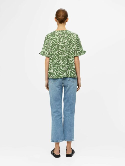 OBJECT OBJSELINE Top Vineyard Green, 80% Viscose LENZING™ECOVERO™, 20% Nylon, Le Comptoir Rouen Le Havre