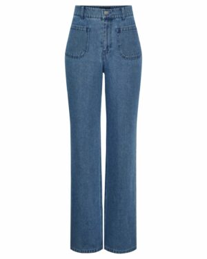 PIECES PCAMA Jeans Light Blue Denim, 80% Coton, 16% Polyester, 4% Viscose, Le Comptoir Rouen Le Havre