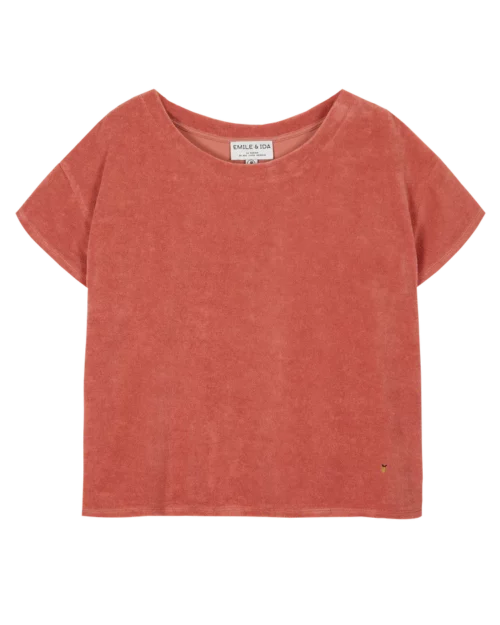 EMILE ET IDA Tee-shirt en tissu éponge terracotta, 100% Coton, Le Comptoir Rouen Le Havre