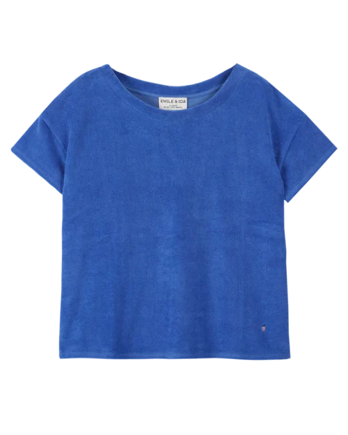 Emile et Ida Tee-shirt éponge céleste, t-shirt bleu, 100% Coton, Le Comptoir Rouen Le Havre