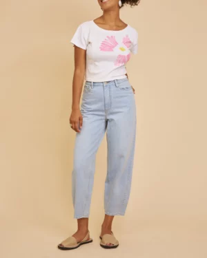 LABDIP Jean JEMMA IN01, jean bleu clair taille haute coupe ballon, Le Comptoir Rouen Le Havre
