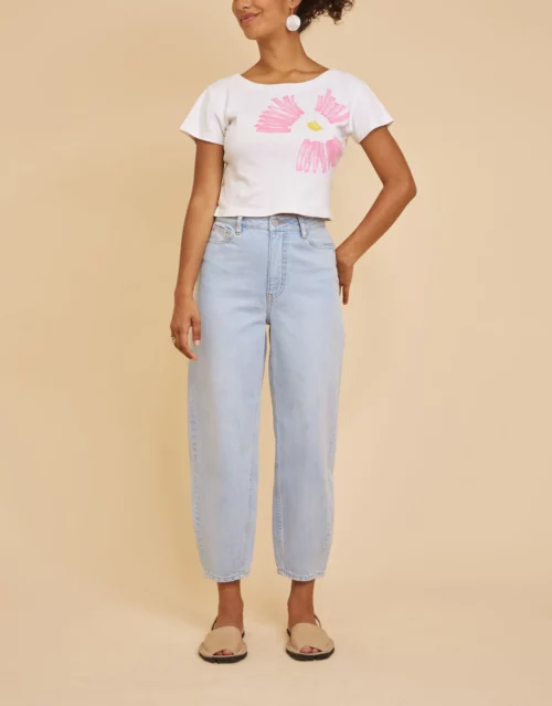 LABDIP Jean JEMMA IN01, jean bleu clair taille haute coupe ballon, Le Comptoir Rouen Le Havre