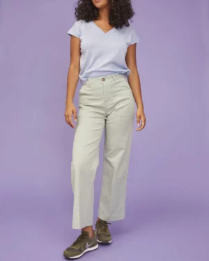 LABDIP SUNDAY Pantalon Amande, 72% Coton 25% Lyocell 3% Elasthanne, pantalon large taille haute, Le Comptoir Rouen Le Havre