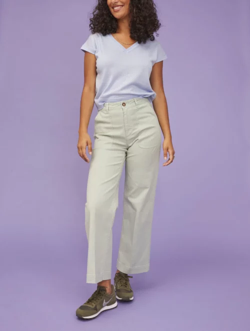 LABDIP SUNDAY Pantalon Amande, 72% Coton 25% Lyocell 3% Elasthanne, pantalon large taille haute, Le Comptoir Rouen Le Havre