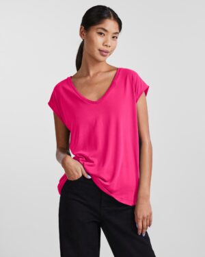 PIECES PCKAMALA T-shirt beetroot purple, t-shirt manches courtes rose, Le Comptoir Rouen Le Havre