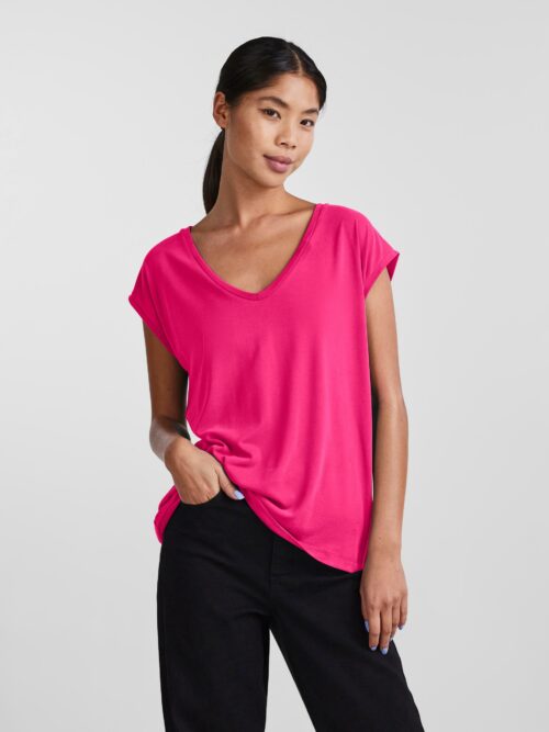 PIECES PCKAMALA T-shirt beetroot purple, t-shirt manches courtes rose, Le Comptoir Rouen Le Havre