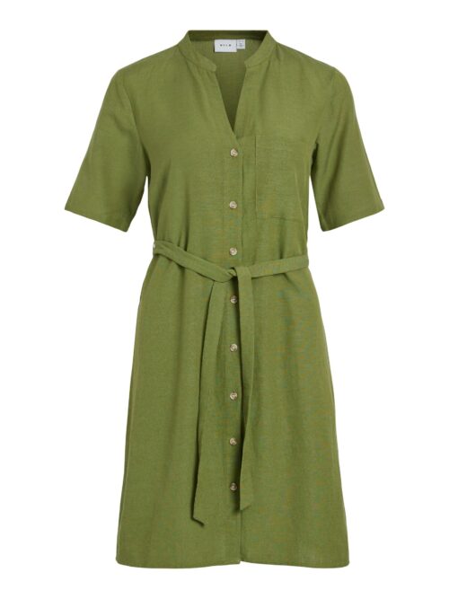VILA VIPRISILLA Robe Courte Calliste Green, robe chemise courte verte, Le Comptoir Rouen Le Havre