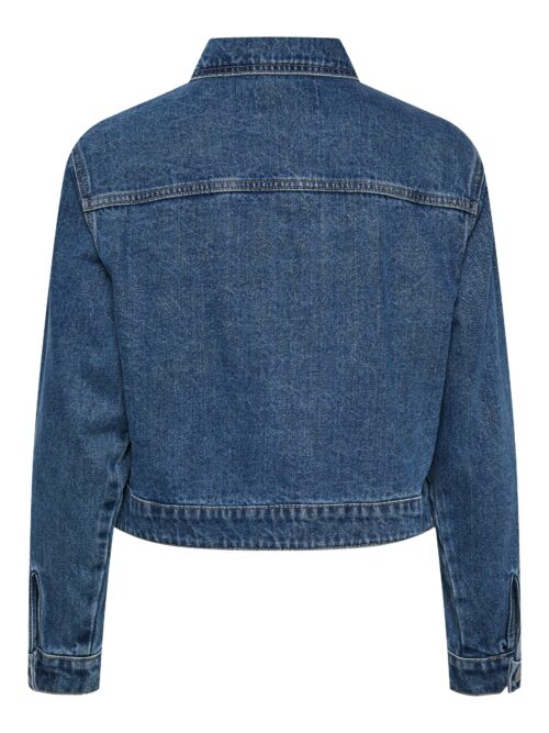 PIECES PCTESSIE Veste Medium Blue, veste en jean courte bleue, Le Comptoir Rouen Le Havre