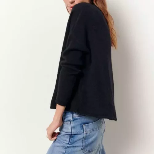 Sessùn KUNLUN Pull Black, pull manches longues femme noir, Le Comptoir Rouen Le Havre
