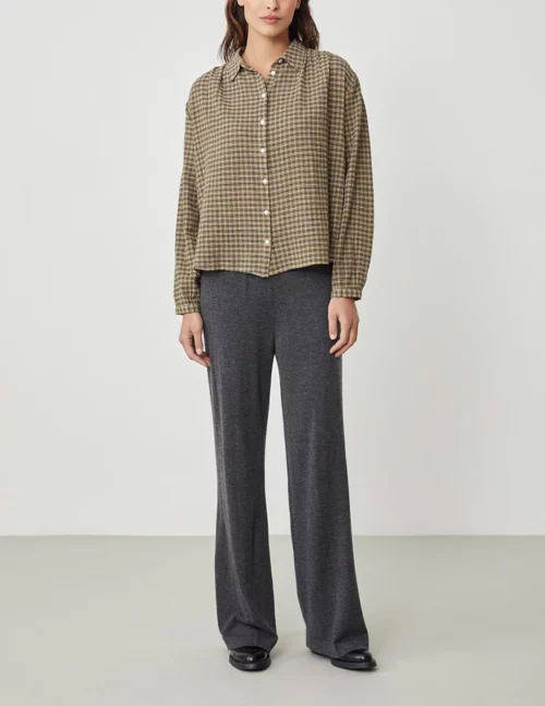 Chemise à manches longues à carreaux oversize 100% coton pour femme ALBA marque Harris Wilson