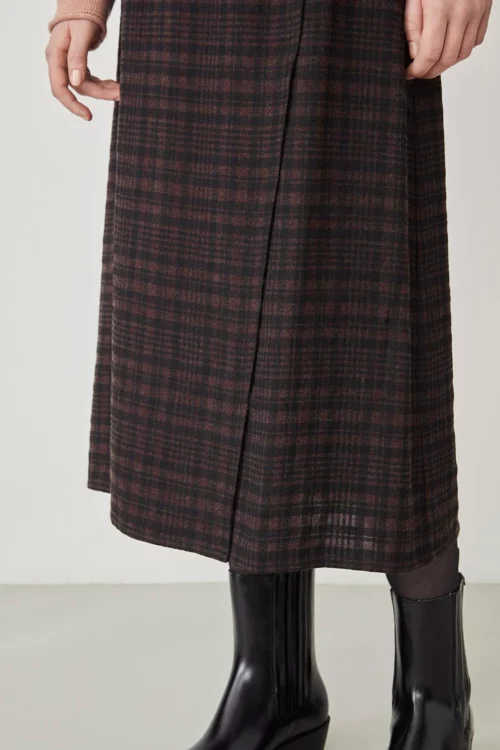Jupe en laine et viscose carreaux taille élastiquée ALEXANDRA marque Harris Wilson