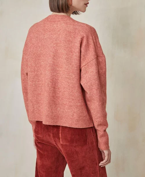 Gilet pour femme MICHEL marque Harris Wilson boutonné, tricoté en point jersey, volume loose oversize, en maille et laine