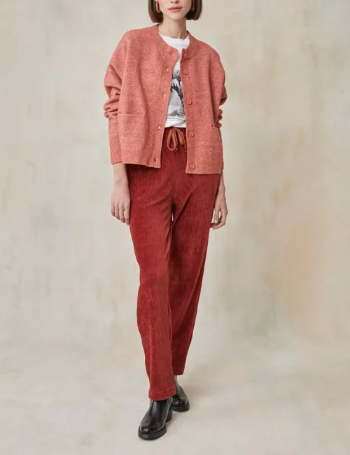 Gilet pour femme MICHEL marque Harris Wilson boutonné, tricoté en point jersey, volume loose oversize, en maille et laine