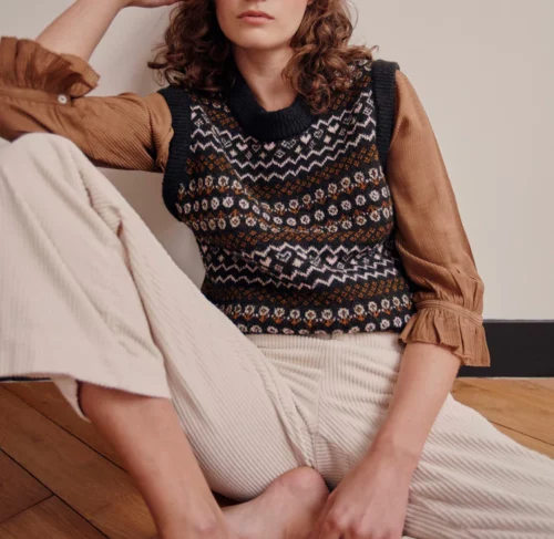 pull sans manches pour femme à imprimé marque emile et ida le comptoir rouen le havre