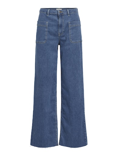 Jean bleu pour femme taille moyenne en coton de la marque OBJECT boutiques vêtements pour femme Le Comptoir Rouen Le Havre