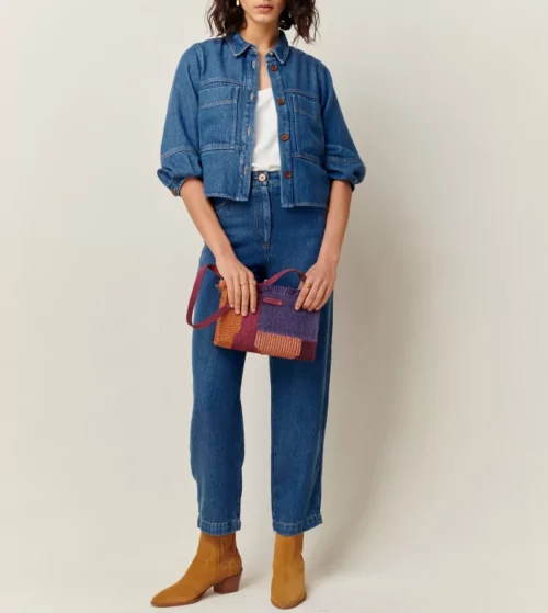 Pantalon pour femme rond taille haute en denim bleu à découvrir dans nos magasins Le Comptoir à Rouen et Le Havre