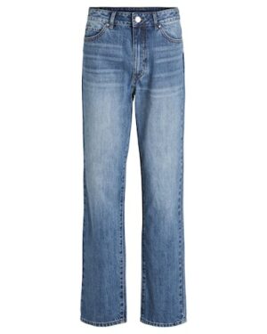 Jean taille haute pour femme 100% coton regular fit coupe droite