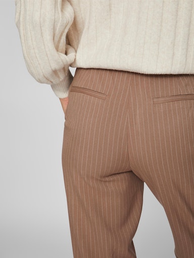 pantalon de tailleur marron à rayures marque VILA le comptoir rouen le havre