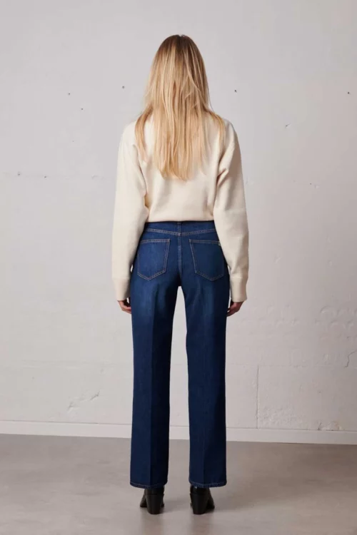 jeans pour femmes, jean droit large bleu foncé taille haute labdip le comptoir rouen le havre