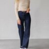 jeans pour femmes, jean droit large taille haute bleu brut labdip le comptoir rouen le havre