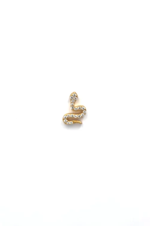 boucle d'oreille vendue à l'unité mini serpent, Argent 925 plaqué or 18 carats, le comptoir rouen le havre