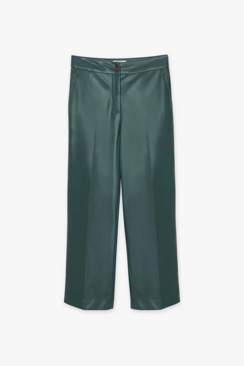 Pantalon vert foncé en similicuir pour femme TONKSON de la marque CKS à découvrir sur notre site et dans nos magasins Le Comptoir à Rouen et Le Havre.