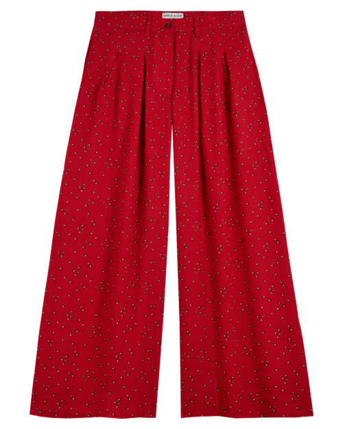 pantalon fluide rouge pour femme à fleurs zebu emile et ida le comptoir rouen le havre magasin vêtements femmes