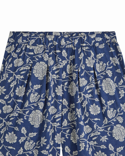 EMILE ET IDA ZEVRINE Pantalon Large pour Femme à Fleurs Bleu et Blanc le comptoir magasin de vêtements pour femmes à rouen et le havre