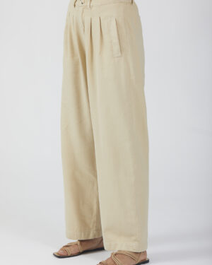 pantalon large fluide pour femme écru light sand de la marque reiko référence bloom light le comptoir rouen le havre magasin vêtements femmes