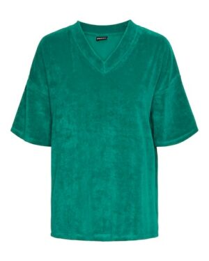 PIECES PCMALICIA T Shirt pour femme Col V en coton vert le comptoir magasin vêtements femmes rouen le havre