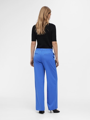 Pantalon femme large bleu taille moyenne OBJLISA de la marque OBJECT sur notre boutique en ligne et dans nos magasins Le Comptoir à Rouen et au Havre.
