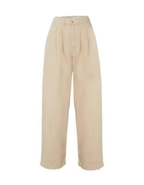 pantalon large fluide pour femme écru light sand de la marque reiko bloom light le comptoir rouen le havre magasin vêtements femmes