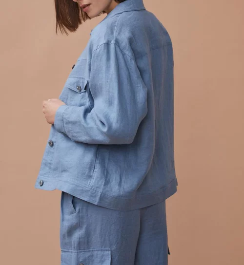 HARRIS WILSON LAMI Veste femme bleue en lin le comptoir magasins de vêtements femmes rouen le havre