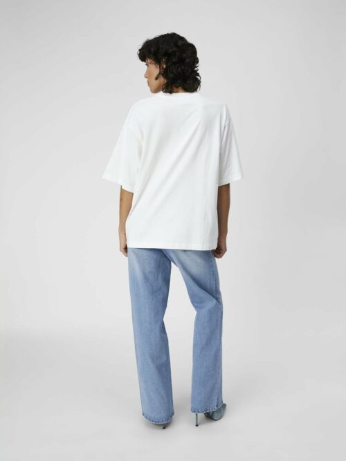 OBJECT OBJGJIMA T shirt Femme Oversize en Coton Bio Blanc