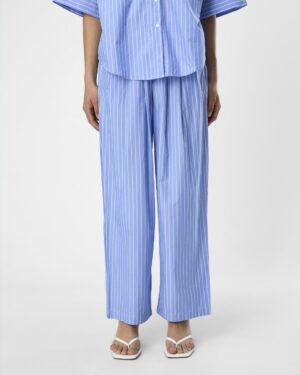 OBJECT Pantalon Large Femme à Rayures Bleu et Blanc le comptoir magasins de vêtements femme rouen le havre