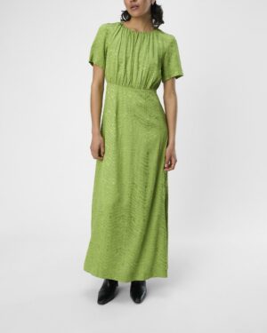 OBJECT robe longue femme vert à imprimé col rond le comptoir magasins de vêtements pour femmes à rouen et le havre