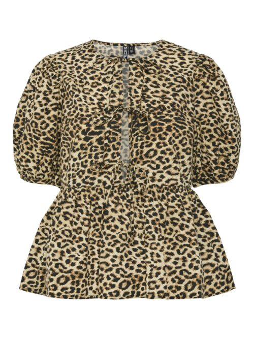 PIECES PCNANCY blouse femme léopard manches courtes le comptoir magasins de vêtements pour femmes rouen le havre