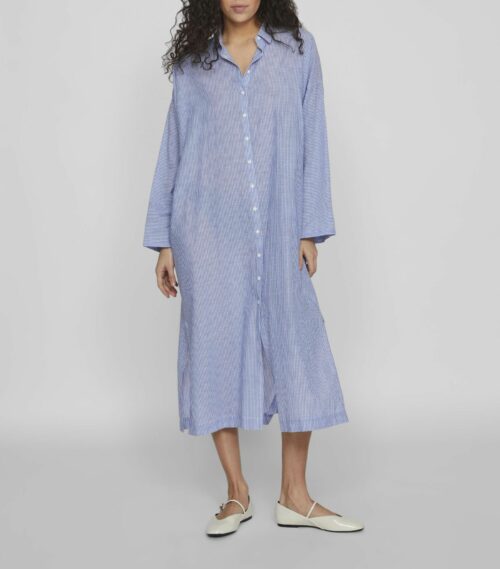 VILA VIZAZ Robe Chemise Longue Oversize Bleu magasins de vêtements pour femmes Le Comptoir à Rouen Le Havre.