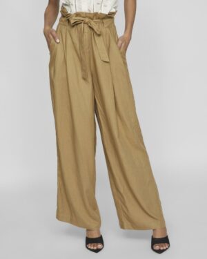 VILA VISALLY Pantalon de Tailleur Large Marron