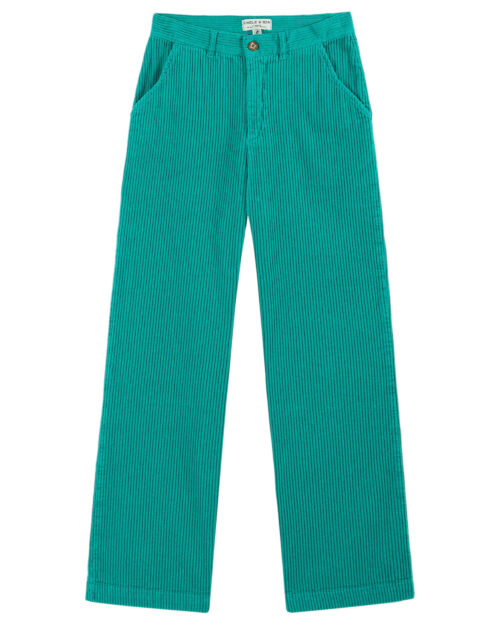 emile et ida anelle menthol, pantalon droit en velours pour femme vert, le comptoir rouen le havre