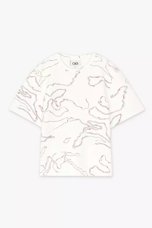 CKS SARIA T Shirt manches courtes femme blanc à motifs le comptoir rouen