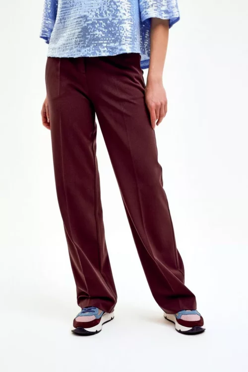 CKS TONKSA Pantalon long femme marron foncé