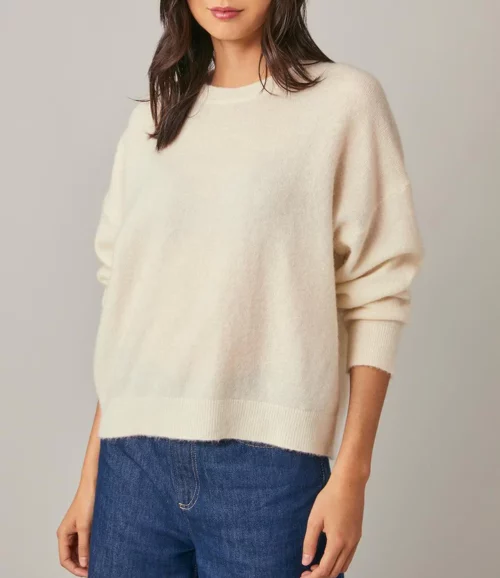 HARRIS WILSON EMMAEL Pull en laine et mohair pour femme Ecru