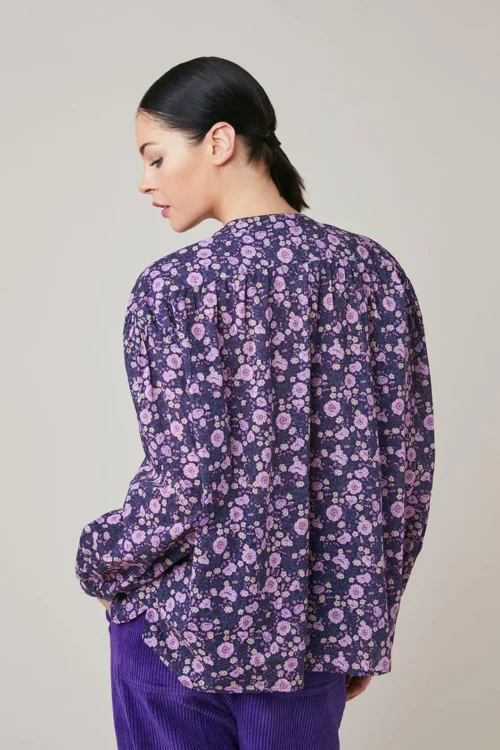 HARRIS WILSON FABIOLA Blouse en voile de coton femme pensee violet le comptoir rouen le havre