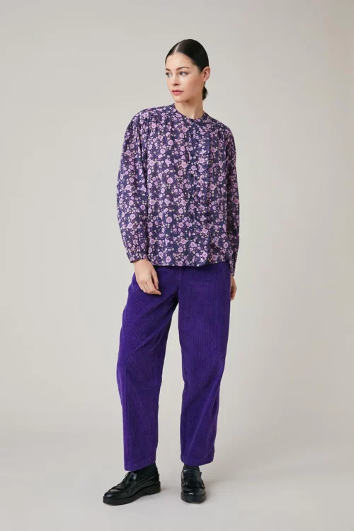 HARRIS WILSON FABIOLA Blouse en voile de coton pour femme pensee violet le comptoir rouen le havre