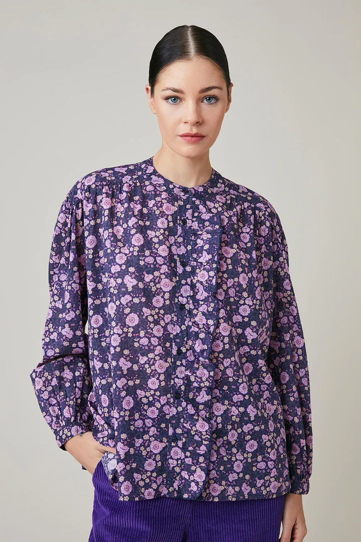 HARRIS WILSON FABIOLA Blouse en voile de coton pour femme pensee violet