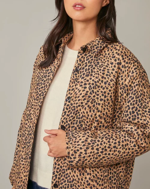 HARRIS WILSON FABRICIA Veste en voile de coton pour femme motif Leopard le comptoir rouen le havre