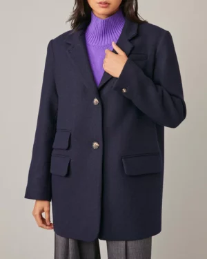 HARRIS WILSON FIRENZE Manteau en laine femme bleu Marine le comptoir rouen le havre